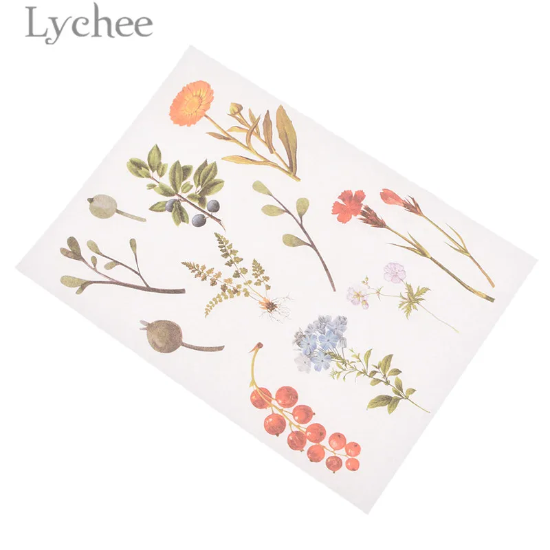 Lychee 6 шт. Классические Цветочные наклейки бумага в цветочках ремесла DIY Scrapbooking