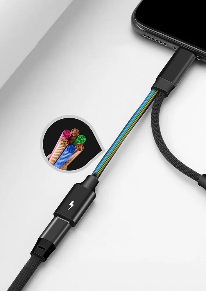 2 lightning Jack аудио сплиттер для наушников кабель Aux 3 5 адаптер зарядное устройство usb