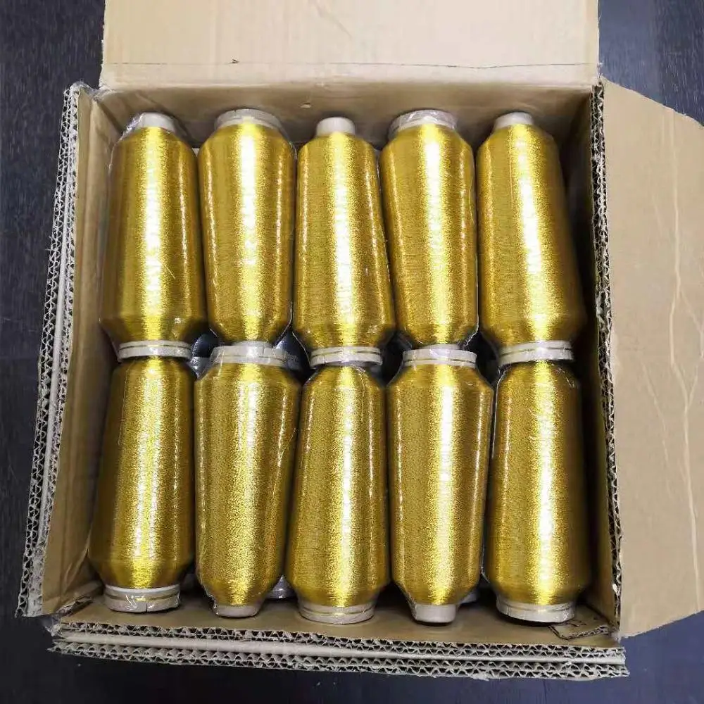 10pcs Golden 10 шт. вышивка нить бумажный конус 125 г/шт. золотой и серебряный цвет 150D/2 металлизированная нить для вышивки - Цвет: 10pcs Golden