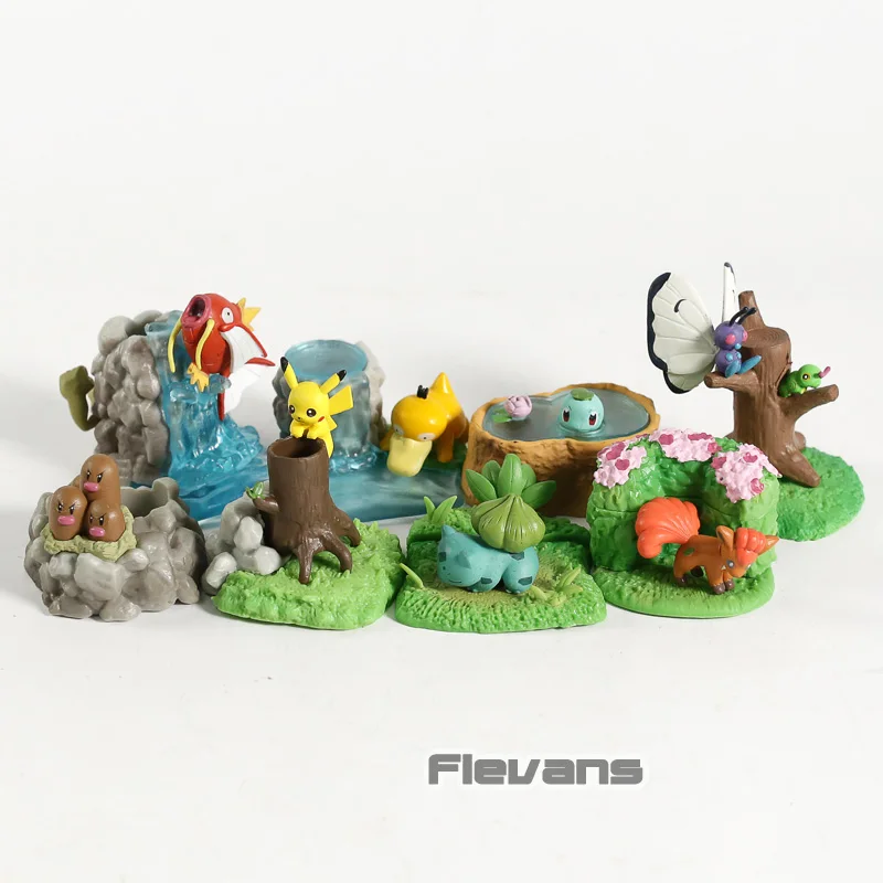 Anime XY Eevee Charizard Venusaur Blastoise Mewtwo Jigglypuff Lapras Mini PVC Figures Collctible Toys 8pcs/set