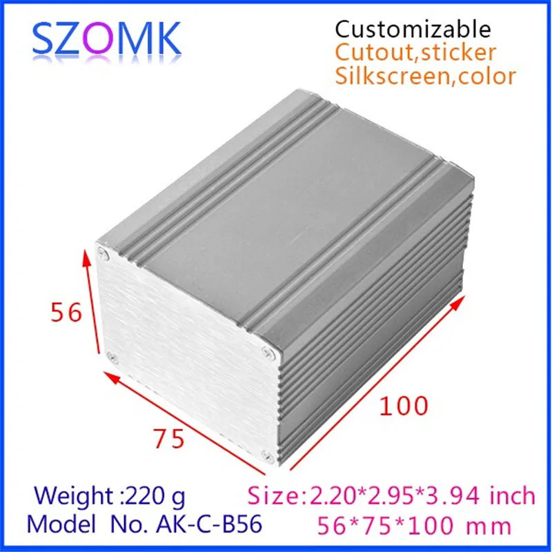 Анодированный алюминиевый экструзионный корпус (1 шт.) 56*75*100 мм szomk pcb GPS Трекер