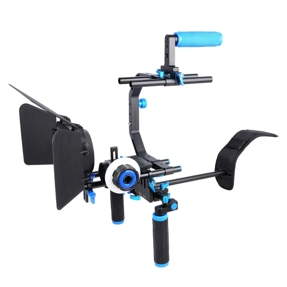 Профессиональная 5 в 1 DSLR Rig Kit плечевая видеокамера Стабилизатор поддержка клетка