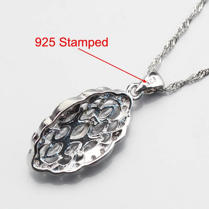 Серебряный цвет белый циркон кристалл принцесса набор украшений для женщин