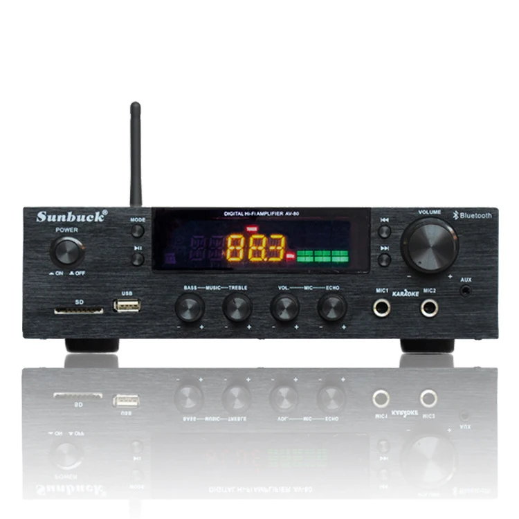 Бриз аудио sunbuck AV 80 караоке Bluetooth усилитель мощности fm-радио usb sd высокой мощности 150 Вт+ 150 Вт профессиональный усилитель
