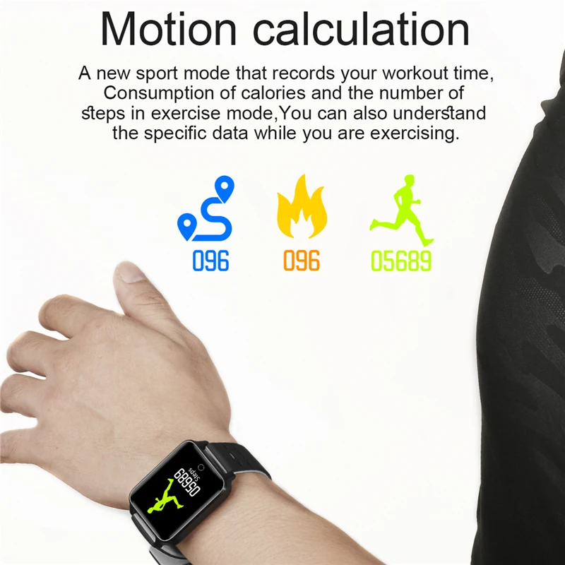 Смарт часы для мужчин спортивные с монитором кровяного давления пульсометром