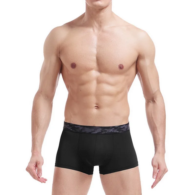 Нижнее белье VERTVIE мужское сексуальное шелковое со средней талией|Мужские трусы