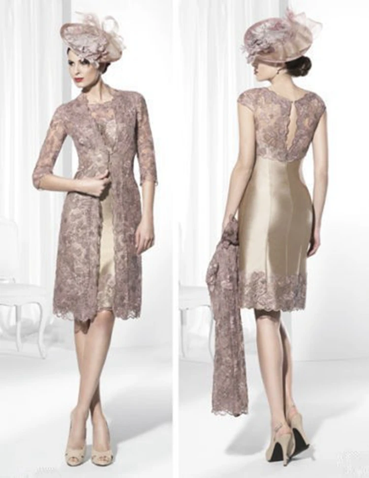 Vestido De Madrinha Элегантные короткие кружевные платья а-силуэта для матери невесты с рукавами пиджак размера плюс костюм со штанами жениха