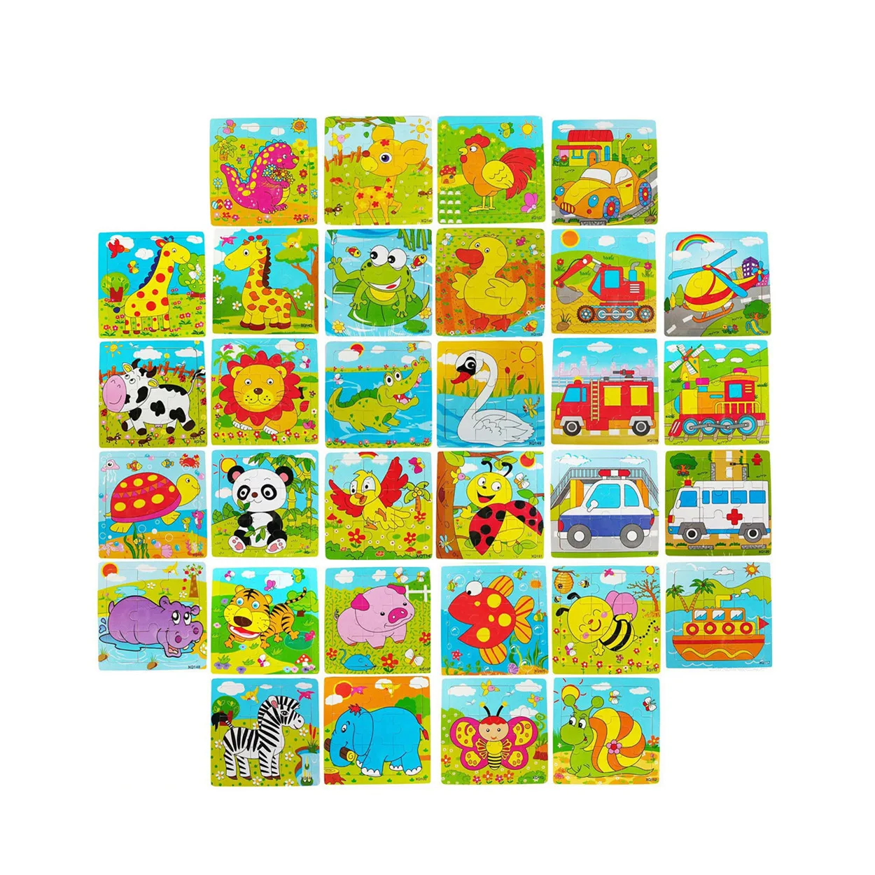 Обучающие деревянные игрушки Chanycore для малышей пазл-доска с животными жираф слон