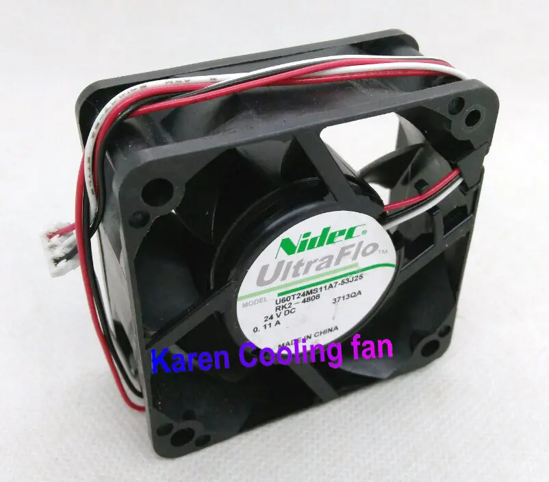 

Nidec 6cm U60T24MS11A7-53J25 6025 24v 0.11a 3wire cooling fan