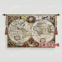 Beautiful  world map tapestry wall hanging big 97*140cm decorative jacauard fabric antique decoration home textile product H118
