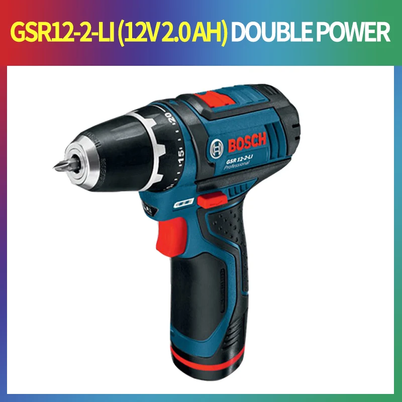 GSR12-2-Li Электрическая Шуруповерт Bosch, электрическая дрель, многофункциональная Бытовая двойная электрическая литиевая дрель, GSR12-2-Li/GSR18-2-Li - Цвет: GSR12-2-Li