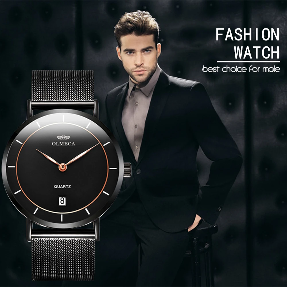 OLMECA унисекс наручные часы для влюбленных водонепроницаемые Легко читаемые