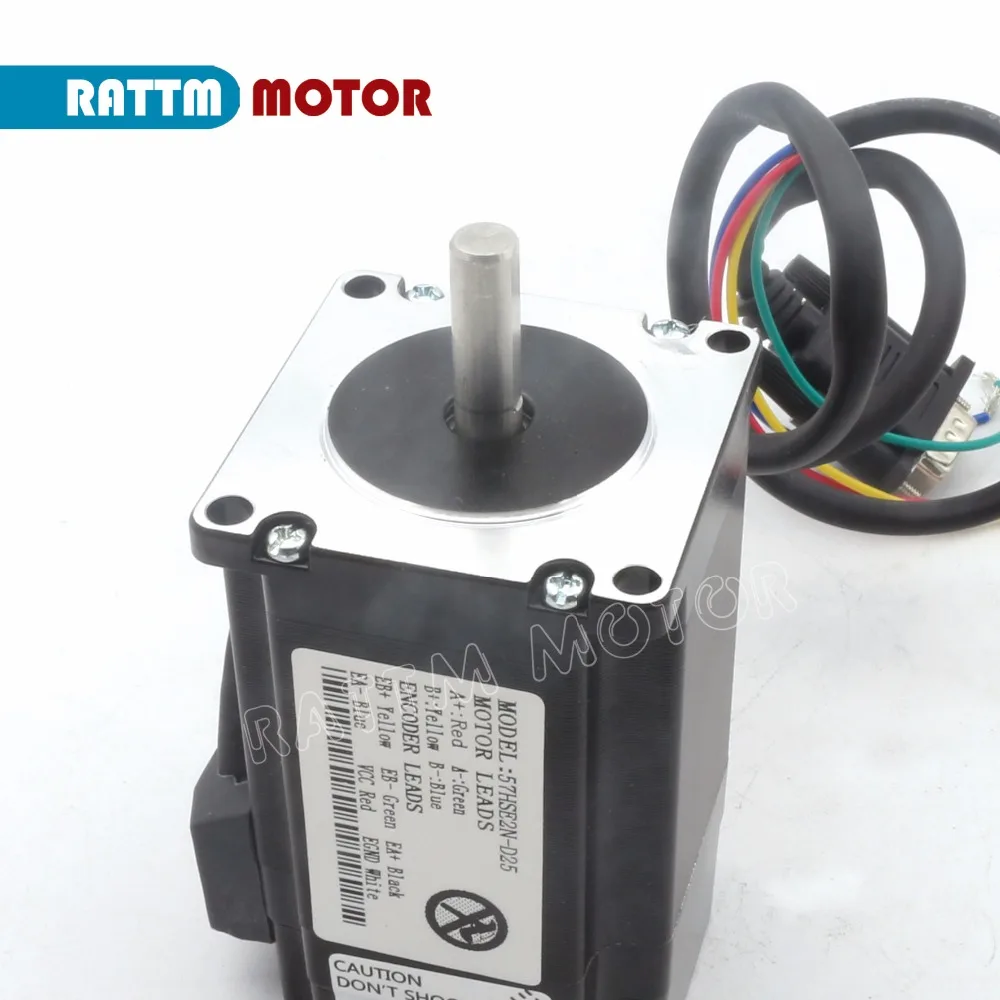 Комплект шагового серводвигателя с замкнутым контуром Nema23 2N.m 288oz in 2ph HSS57