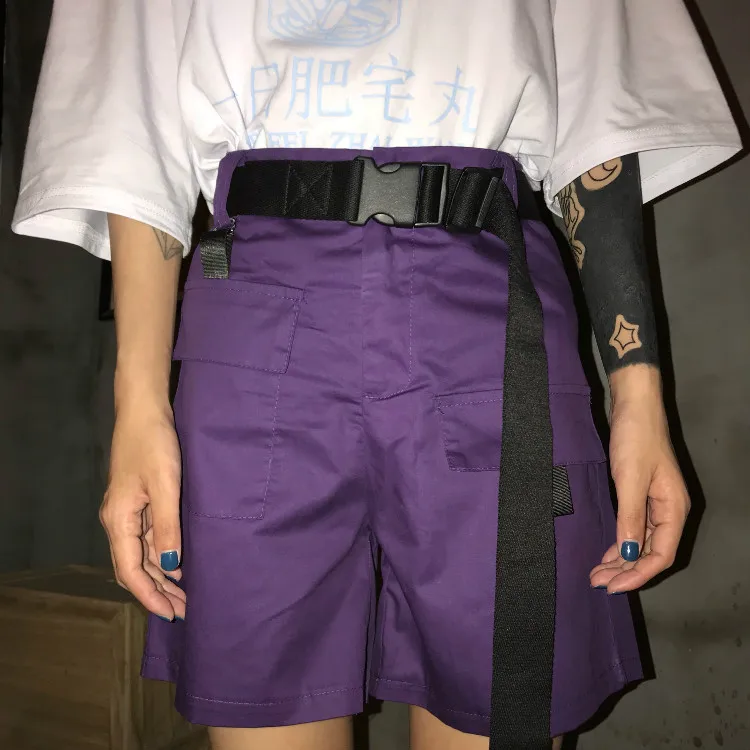 Женский винтажный комбинезон ulzzang Harajuku свободный Фиолетовый в стиле хип хоп