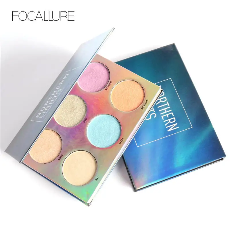 Focallure, 6 цветов, Northorn Lights, симфония, светящаяся палитра, водонепроницаемый и стойкий хайлайтер, набор для макияжа, консилер для лица