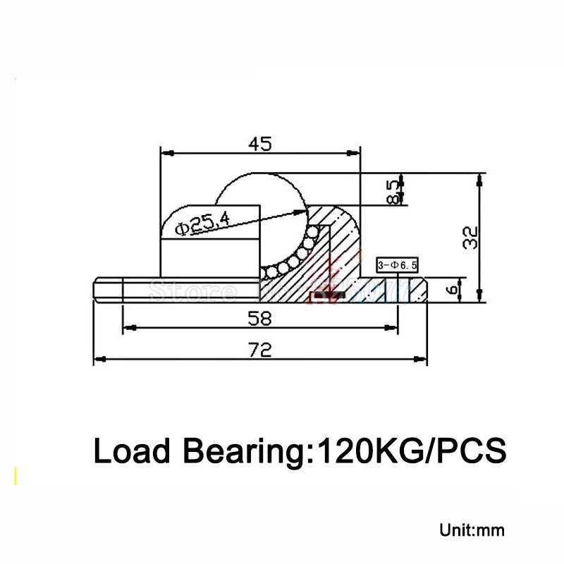 4 шт сверхмощный Универсальный мяч КРС глаза шарик подшипники шар круглый колеса