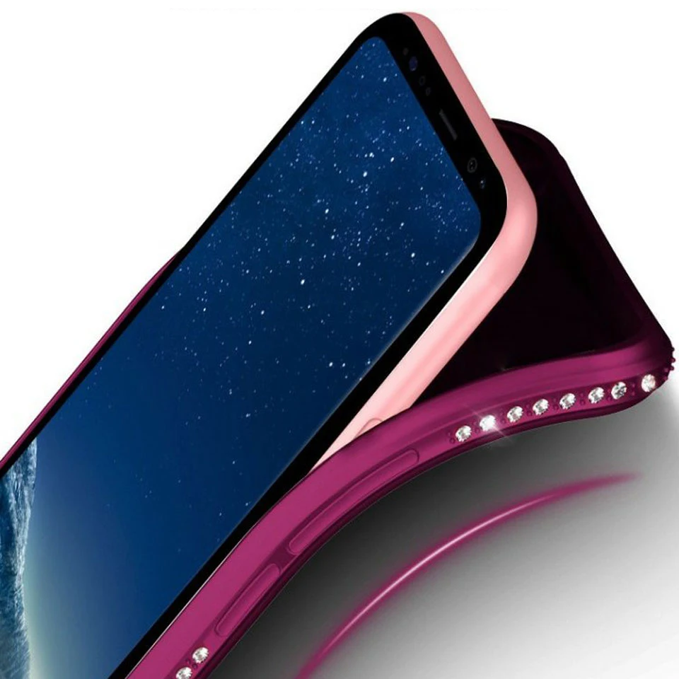 Силиконовый мягкий блестящий чехол со стразами для Samsung Galaxy S8 S9 S7 Edge Note 8 TPU J3 J5 J7 2016