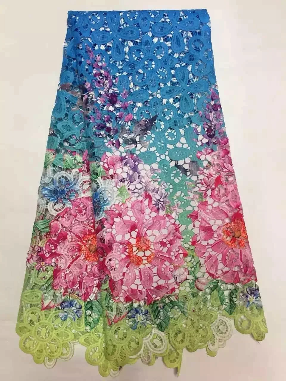 

Latest teal color african cord lace fabrics wholesale cheap high quality french net lace fabric for dress