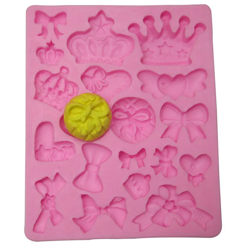 

princess mould fondant Many Mini bow chocolate wedding cake decorating tools DIY baking fondant silicone mold High quality