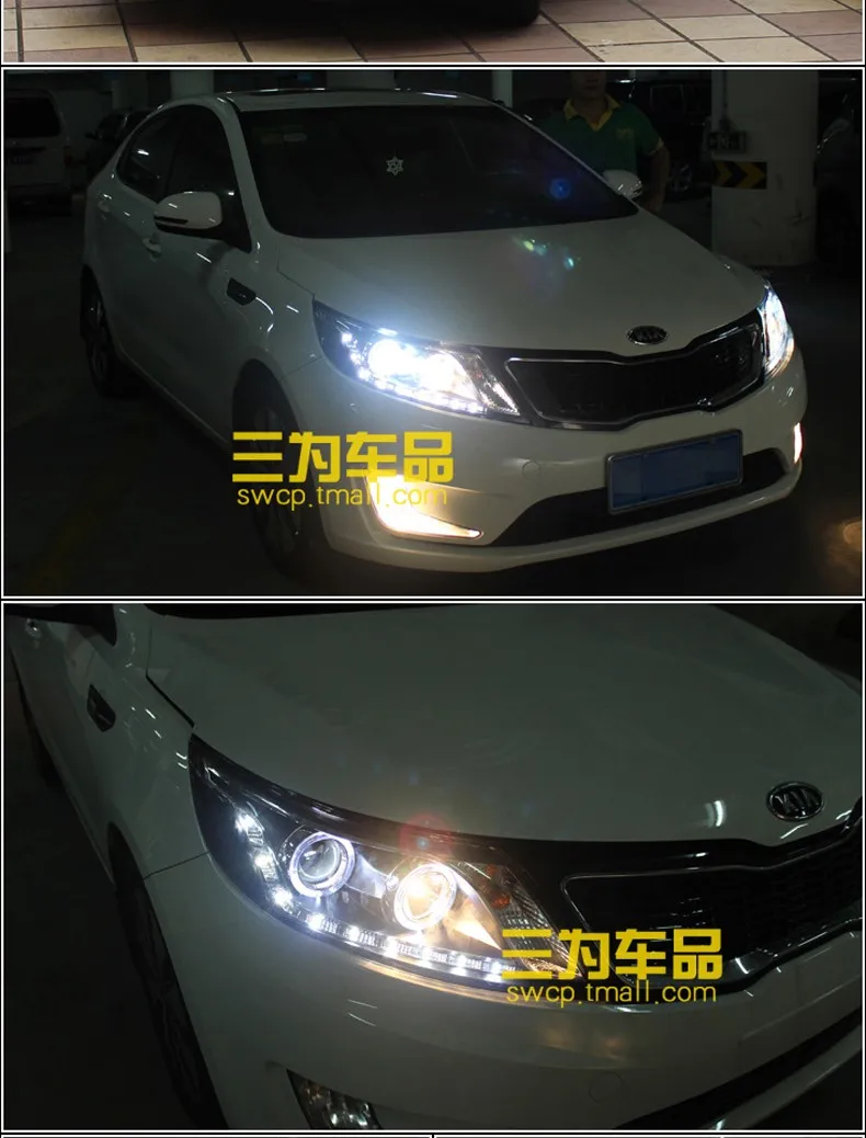 Автомобильный Стайлинг светодиодный HID Rio светодиодный чехол для фары для KIA RIO K2 2011 2012 Биксеноновые линзы ближнего света