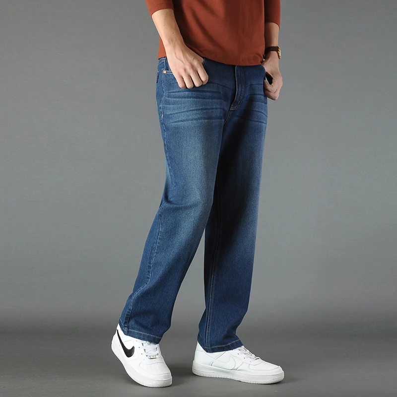 2019 Quatre Saisons Peut Porter plus la 11XL 10XL 9XL 8 XLJeans homme Denim Jeans Milieu Taille Lache Pantalon Pour hommes | Мужская