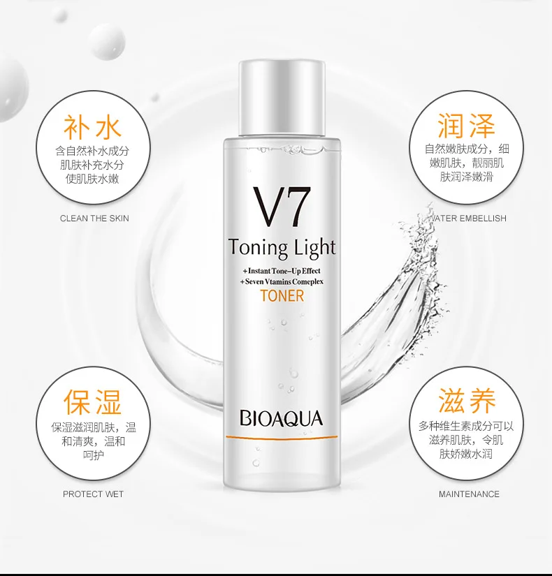 Тонизирующий тоник BIOAQUA V7 мягкий макияж уход за кожей увлажняющий отбеливающий