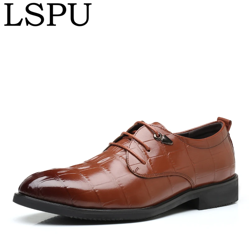 Men's Aligator Print Men Dress Shoes Non-slip Breathable Casual Business Fashion Formal Leather Plus Size 38-48 | Обувь