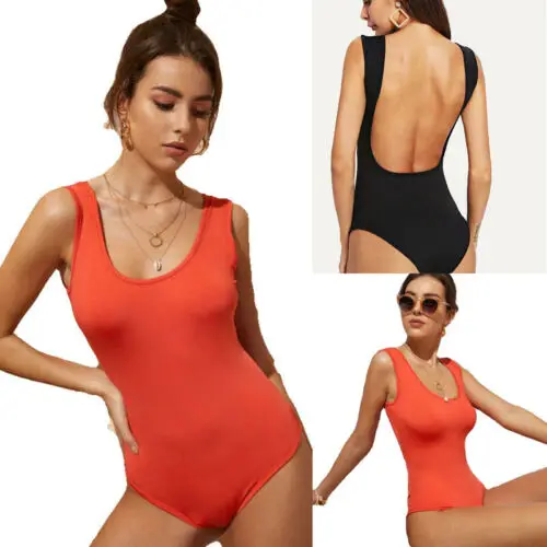Женский модный сексуальный Одноцветный купальник бикини комбинезон с открытой