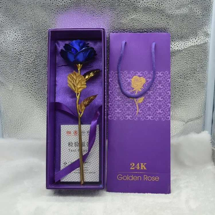 24K позолоченный цветок из фольги с розовым декором День Святого Валентина