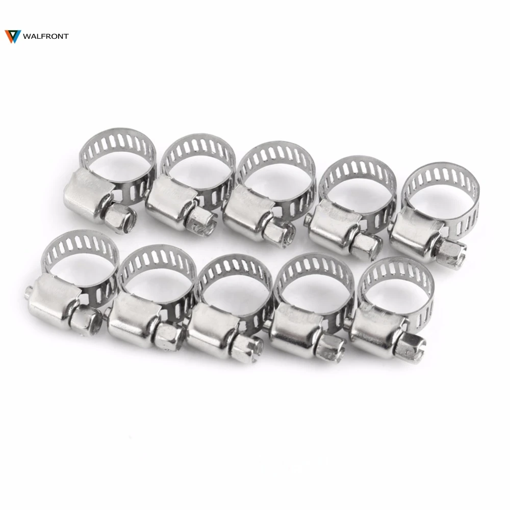 10 шт./компл. Зажимы для шлангов с винтовыми лентами регулируемые зажимные трубки