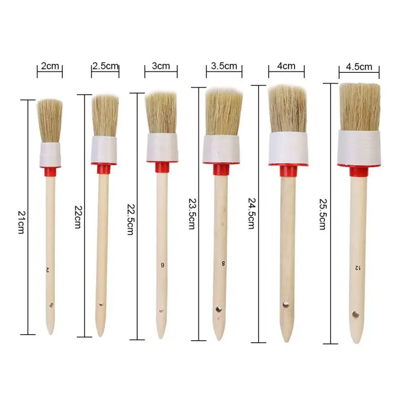 

5/6Pcs Car Brush Soft Bristle Wood Handle Auto Care Dropshipping Interior Dashboard Rims Wheel Air-Conditioning Engine Wash 2019