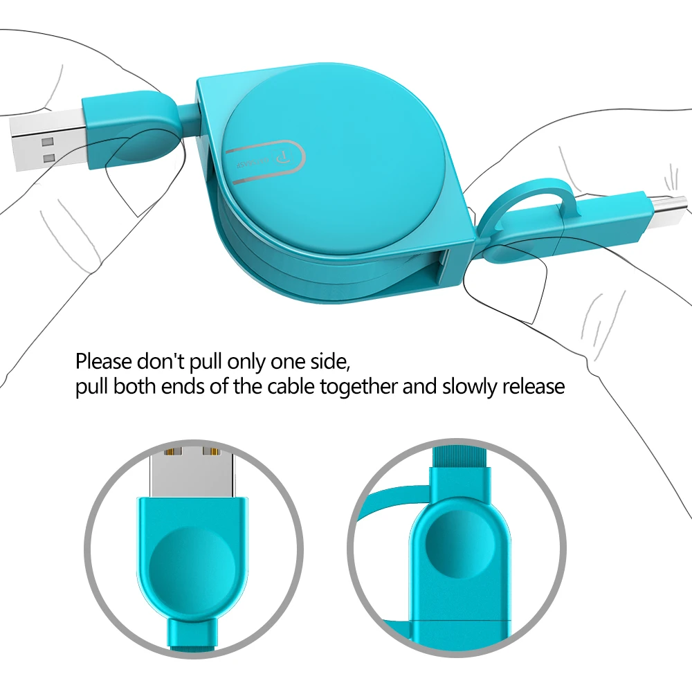2 в 1 USB кабель для iPhone XS Max X XR 7 8 6 6S Plus Micro USB кабель для Xiaomi huawei samsung выдвижной для мобильного телефона кабель