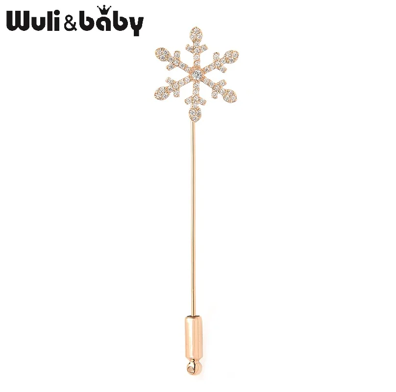Хрустальные золотые серебристые булавки Wuli&ampbaby в форме снежинок свадебная