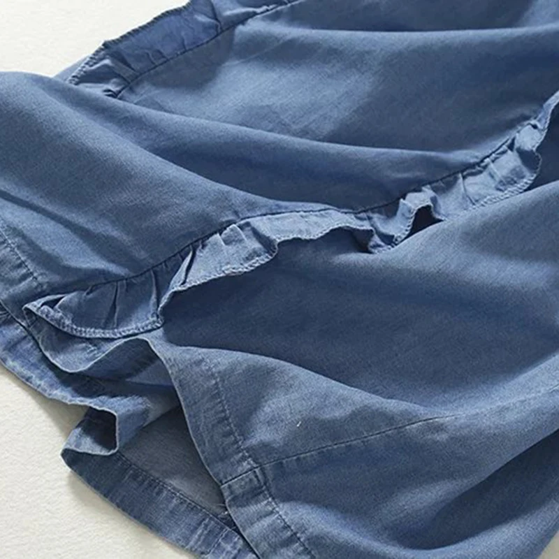 GOPLUS 2019 весна без рукавов Tencel джинсовое платье женское с круглым вечерние вырезом