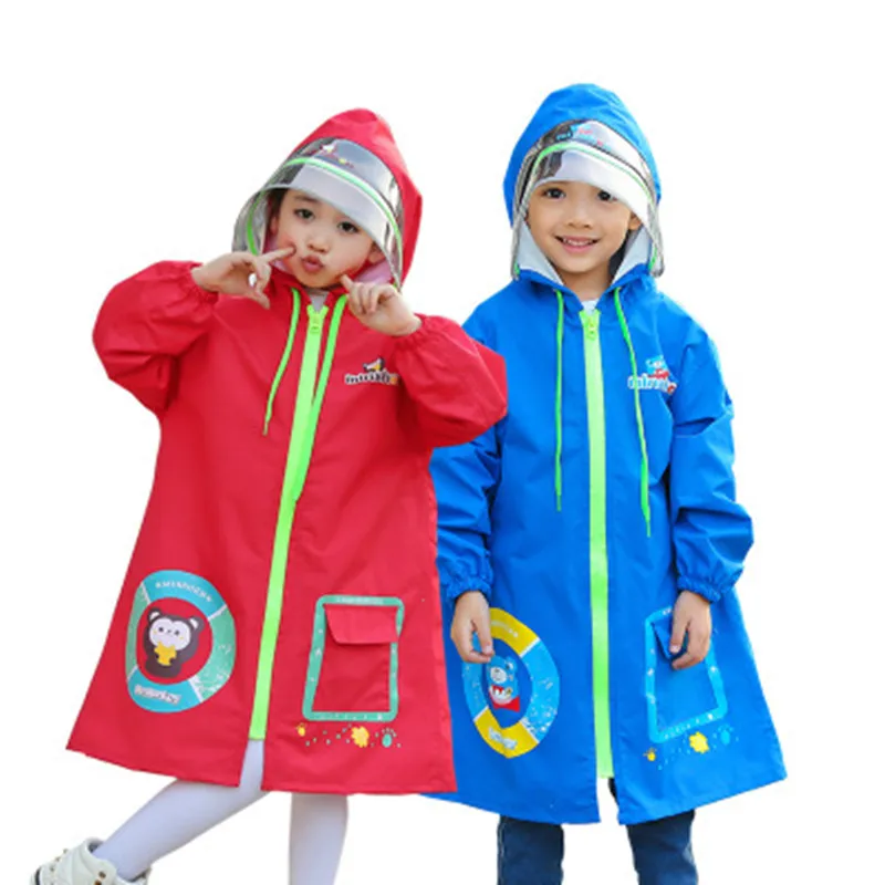 

80-150cm Waterproof Rain Coat Poncho Jackets Outdoors Rainsuit raincoat For Children kids Chubasqueros school bag