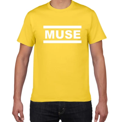 yellow Новинка, футболки Muse, мужские уличные футболки, мужские летние футболки из хлопка, топы, рок-группа, футболки, мужская одежда - Цвет: yellow