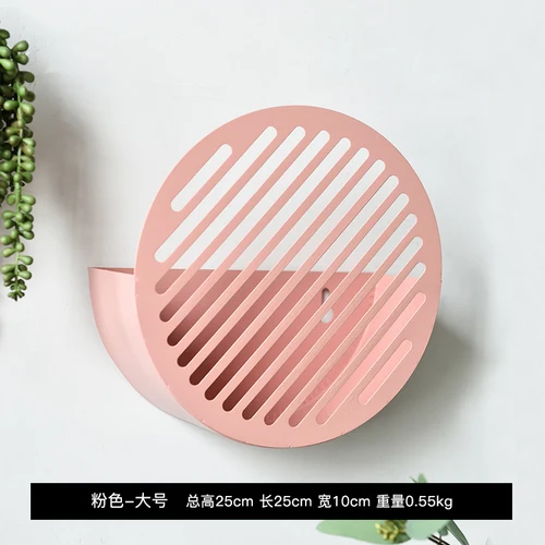 L-pink Скандинавские Morandi железная круглая полка настенный декоративный держатель для хранения гостиная фон настенная полка для коллекции - Цвет: L-pink