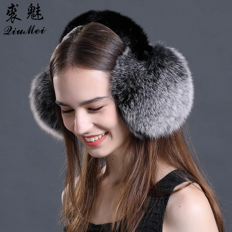 

Big Fur Earmuff For Winter Warm Cute Plush Women Female Fluffy Ear Warmer Ear Cover Headband Winter Accessories Ear muffs