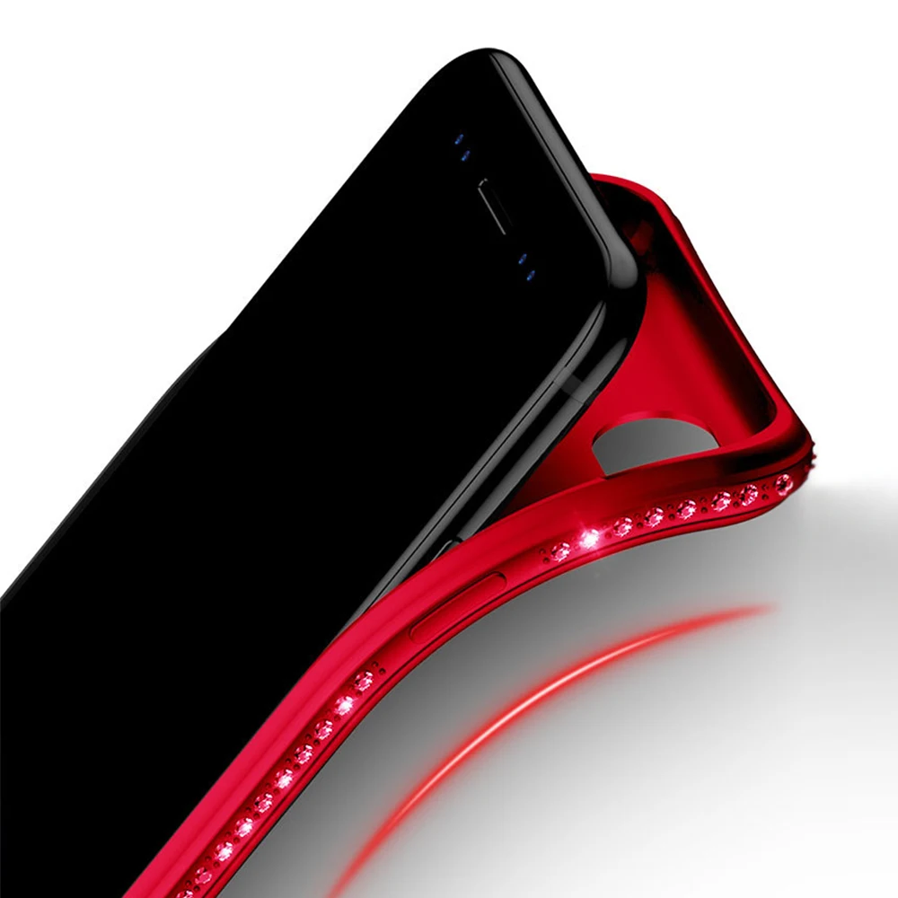 Роскошный чехол для телефона из ТПУ с кристаллами iPhone 7 8 Plus XS Rose женские чехлы X 6 6S