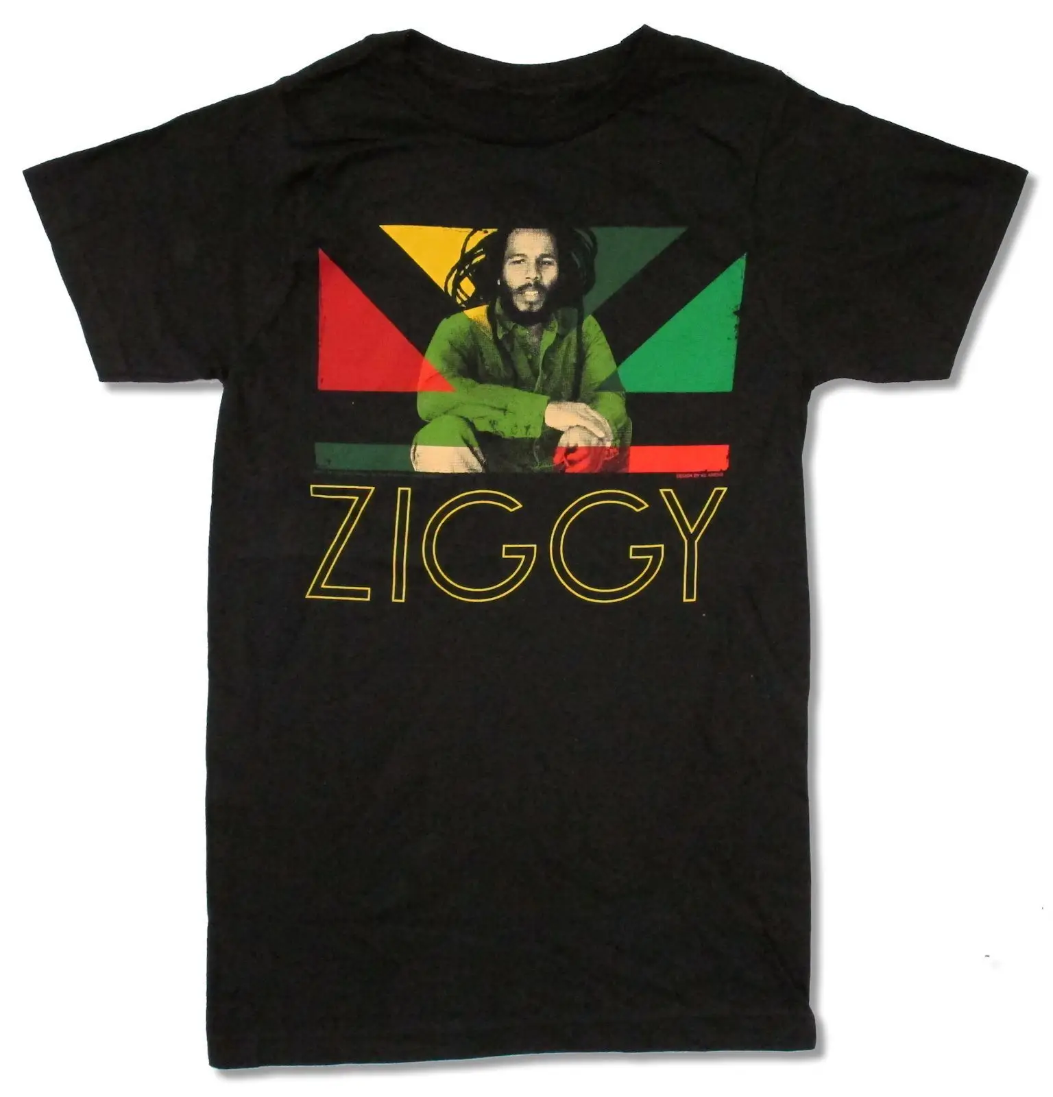 Черная футболка ZIGGY MARLEY с изображением флага новинка 2018 официальная Мужская