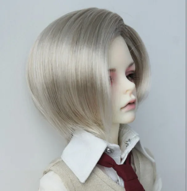 Blend grey JD247 18-20 см синтетический мохер кукольные парики 1/4 MSD боковая часть короткая стрижка BJD волосы 7-8 дюймов аксессуары для кукол - Цвет: Blend grey