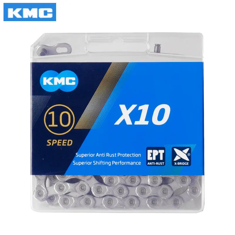 Велосипедная цепь KMC X10 MTB Road Bike 10 скоростей с оригинальными разъемами MissingLinks