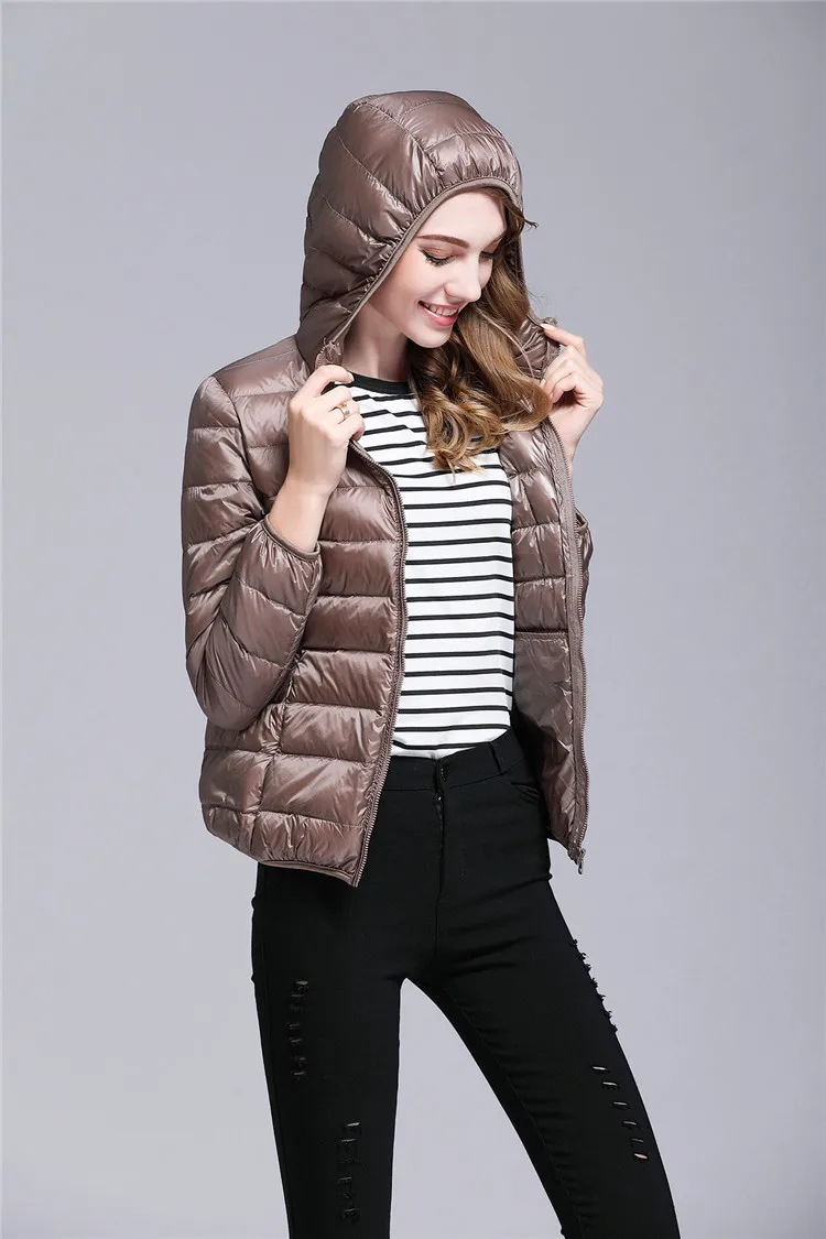 Бренд NewBang 7XL 8XL, женское пуховое пальто, ультра легкий пуховик, женская зимняя ветрозащитная пуховая теплая куртка с капюшоном, портативные парки - Цвет: Khaki