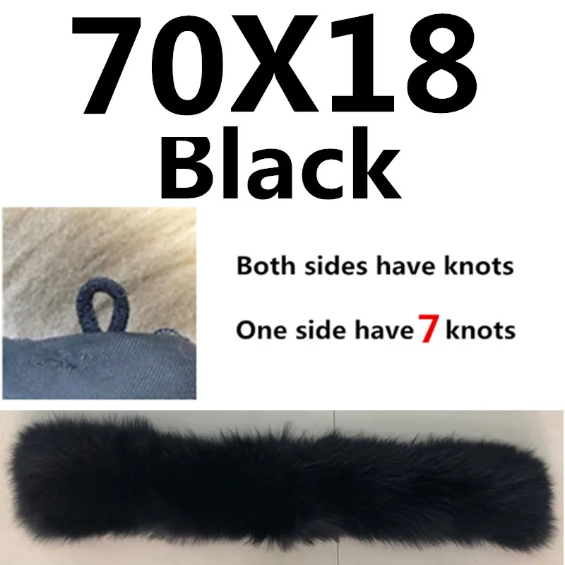 70x18black Воротник из натурального меха енота, Роскошный натуральный мех, шарф Desigual, шарфы, теплые шарфы с капюшоном, женский зимний пуховик# BF01 - Цвет: 70x18black