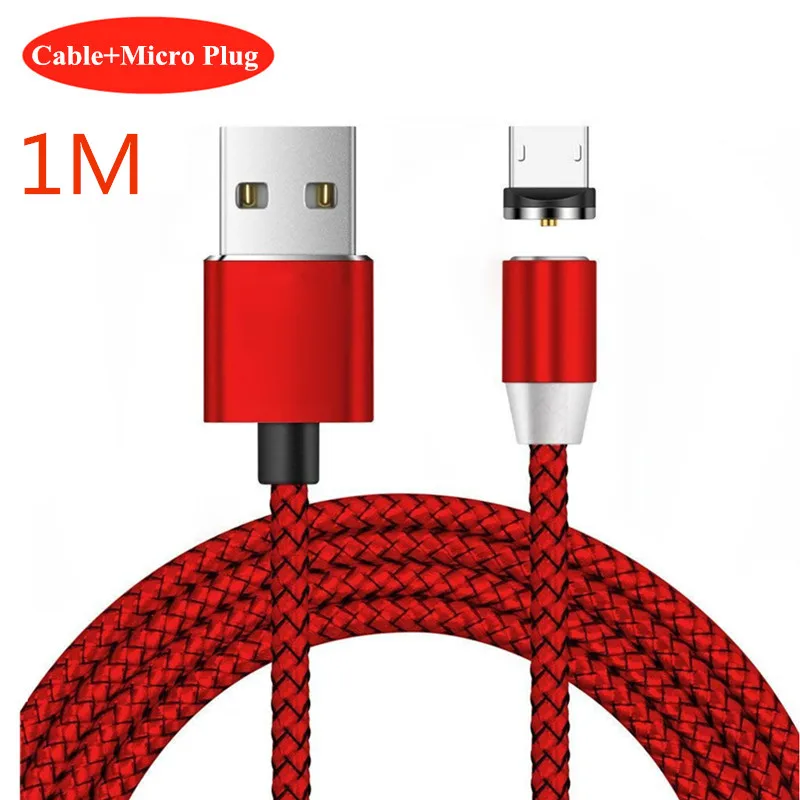 1 м 2 м Магнитный кабель Micro usb кабель для зарядки samsung Xiaomi huawei LG htc разъем MicroUSB смартфон Универсальный Магнитный кабель - Цвет: 1M Gold Micro Cable