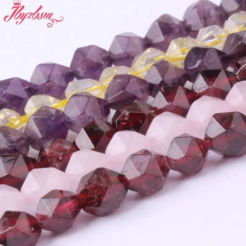 6 мм ограненные бусины кварц гранат аметист рыхлый натуральный камень для DIY