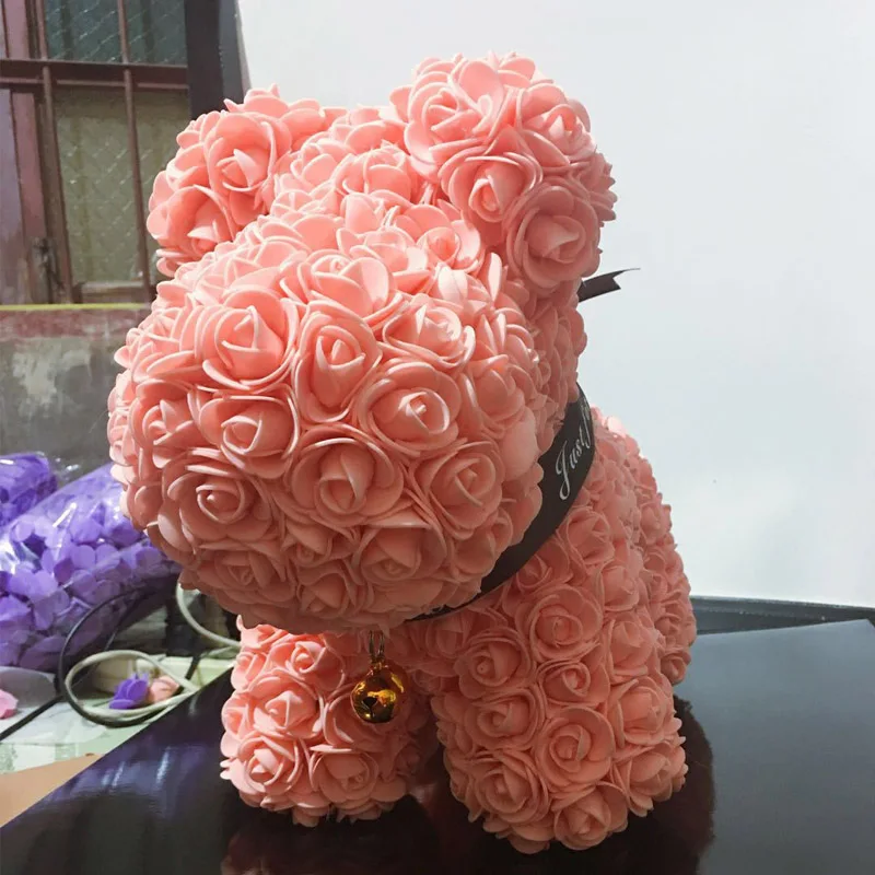 Champagne pink Подарок на день Святого Валентина искусственный цветок PE Роза счастливая собака для влюбленных подарок подруги роза Собака Цветы из материала PE для дома с подарочной коробкой - Цвет: Champagne pink