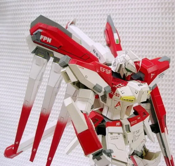 Пропорциональная RX 93 2 HI v Manatee Gundam красная версия 3D бумажная модель DIY|Картонные