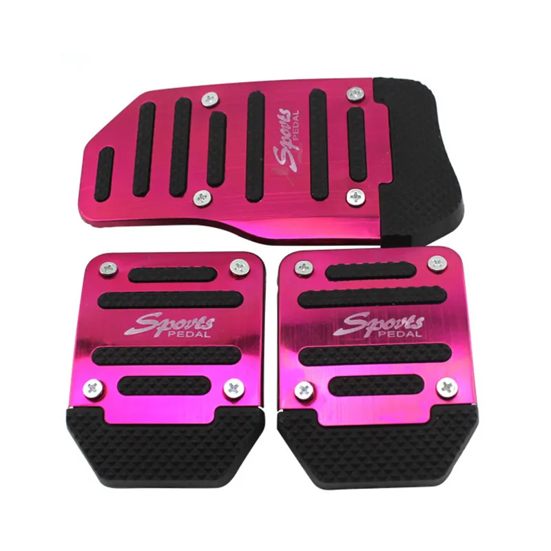 

3 универсальные алюминиевые механические трансмиссии автомобильные педали крышка комплект неуправляемый тормоз педаль педаль прокладка комплект красный серебристо - серый синий автомобиль