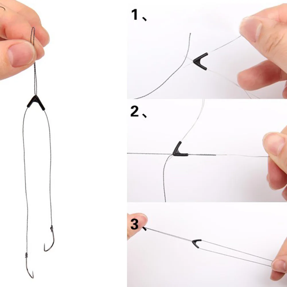 50 шт. двойные крючки контактор устройство рыболовная леска пространство
